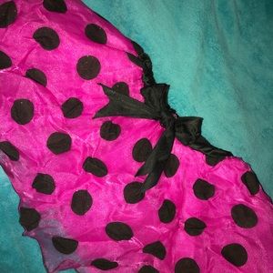 Disney Girl Pink w/ Black polka dot Tutu